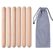 Music Lummi Sticks For Kids, 6 Pack Rhythm Sticks With Carry Bag, 8 Inch Long