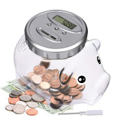 Digital Piggy Bank With Automatic Lcd Display,Large Capacity Digital Counting Money Jar,Coin Bank As Valentines Day Gifts For Him,Her,Kids Friends Adults