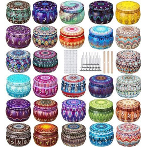 Ahyiyou Diy Zodiac Candle Tins 4.4Oz 28 Pieces 28 Color, Round Containers With Lids, Candle Wicks, Wicks Holder, Wicks Stickers For Candle Making, Arts & Crafts, Storage & More