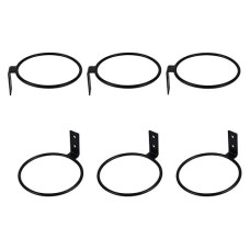 Tqvai 4 Inch Flower Pot Holder, Wall Planter Ring Hanger, Wall Mounted Pot Hook Bracket, 6 Pack, Black