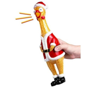 Flash Sales Animolds Squeeze Me Christmas Chicken- Hilarious Screaming Rubber Chicken Toy For Kids Novelty Squeaky Toy | The Perfect Stocking Stuffers For Kids And Adults! (Random Color)