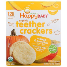 Happy Baby Organic Mango & Pumpkin Teether Crackers 12 Count, 1.7 Oz