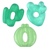 Itzy Ritzy Water-Filled Teethers, Set of 3 coordinating cactus, cutie coolers are Textured On Both Sides to Massage Sore gums, can Be chilled in Refrigerator, green cacti