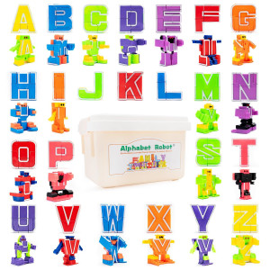 Siiziitoo 26 Pieces Alphabet Robots Toys For Kids, Alphabots, Letters, Abc Learning Toys For Toddlers Education Toy, Carnival Prizes Classroom Rewards, Christmas Toys Gift