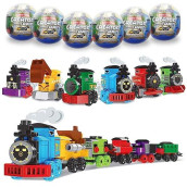 Anditoy 6 Pack Easter Eggs With Train Building Blocks Toys Inside Train Set For Kids Boys Girls Easter Basket Stuffers Fillers Gifts