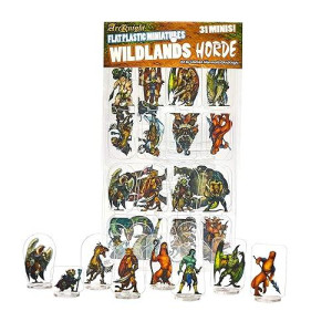 Arcknight Flat Plastic Miniatures: Wildlands Horde; 31 Unique Wilderness-Themed Enemy Minis For Dnd5E And Pathfinder; Affordable, Skinny Figurines For Dungeons And Dragons And Other Tabletop Rpg Games