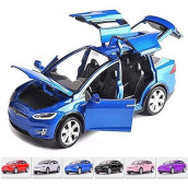 1:32 Scale Car Model X90 Tesla Alloy 1/32 Diecast Model Car W/Sound & Light Pull Back Model Car Toy Mini Vehicles Toys For Kids Gift Tesla Car Lovers Collection