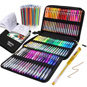 Zscm Gel Pens For Adult Coloring Books, Glitter Neon Gel Pens Set Include 60 Colors Gel Marker Pens, 60 Matching Color Refills, For Kids Drawing Gift Card Art Crafts Doodling Scrapbooks Journaling