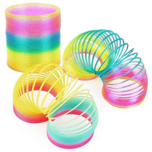 The Twiddlers 3.5 Inch Large Walking Rainbow Magic Spring Toys For Boys & Girls (3 Pack), Coil Spring Rainbow Toys For Kids, Fidget Toys, Party Favors & Gifts, Stocking Stuffers, Goody Bag Fillers