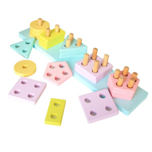 Wooden Toys For Toddlers 1-3, Shape Sorter Montessori Stacking Toys Educational Recognition Puzzle Stacker, Great Gifts For Girls Boys 1 Year Old Early Preschool Learning