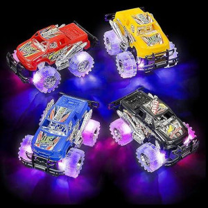 Howboutdis (1) Light Up Monster Truck With Flashing Led Tires & Push N Go Friction For Easy Motion - Great Birthday Gift For Boys Or Girls Ages 3+ - Ideal Party Favor Or Carnival Prize