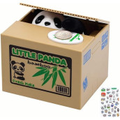 Panda Piggy Bank,Panda Bank Stealing Coin,Panda Coin Bank, Little Panda Bamboo Bank, Automatic Money Saving Piggy Bank For Boys, Girls, Great Gift For Children(Panda Version)