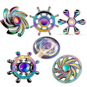 Fidget Spinners Metal Hand Spinner For Adults And Kids Stress Anxiety Adhd Relief Figets Toy Finger Figit Spinner Toys Party Favors Supplies Xmas Christmas Birthday Festival Stuffers Fillers Best Gift