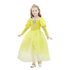 Dressy Daisy Girls Princess Dress Up Costume Mermaid Halloween Xmas Birthday Parties Long Sleeve Size 6-6X Yellow