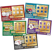 Double Down - Casino Night Fake Scratch Off Cards (5 Tickets) - Win $1000 Or $5000 - Prank Winning Scratcher Tickets For Casino Theme Party Gags, Games, Jokes & Decorations - Pranks For Adults