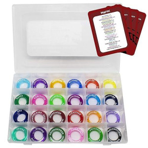 D&D Condition Markers [96 pcs] DND Condition Ring Tokens For Spell Effects Status (24 Conditions & Colors) - RGP Dungeons & Dragons Accessories - Initiative Tracker D and D Miniature Figure Markers 5e