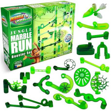 Marble Genius Marble Run Booster Set - 30 Pieces Total (10 Action Pieces Included), Construction Building Blocks Toys For Ages 3 And Above, With Instruction App Access, Add-On Set, Jungle
