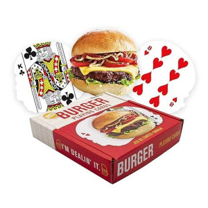 Gamago Hamburger Playing Cards - Hamburger Shaped Deck Of Cards To Play Your Favorite Card Games For Birthdays, Stocking Stuffers, White Elephant, Multicolor, 3"