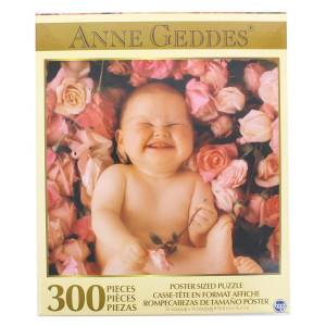 Anne gedes Baby With Pink Roses 300 Piece Poster Sized Jigsaw Puzzle