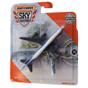 Matchbox Sky Busters Boeing 747 400 1/13, White/Blue