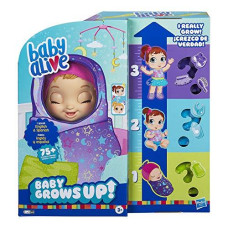 Baby Alive Baby Grows Up (Dreamy) - Shining Skylar Or Star Dreamer, Growing And Talking Baby Doll, Toy With 1 Surprise Doll And 8 Accessories, Blue