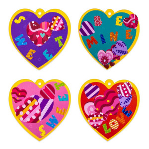 Waahome Valentines Heart Craft Kits With 30 Heart Cards, Heart Stickers And Letter Stickers Valentines Day Gifts For Kids Classroom Diy Craft Supplies