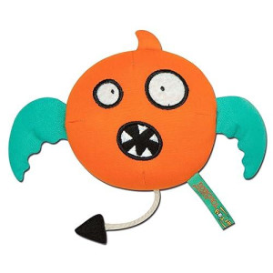 Touchdog Cartoon Flying Critter Monster Plush Dog Toy , One Size, Orange