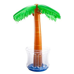 Zcaukya Inflatable Palm Tree Cooler, 60" Blow Up Palm Tree Cooler For Tropical Party Decorations, Hawaiian Party Supplies Pool Party Decorations