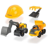 Dickie Toys - 10 Inch Playset With 2 Volvo Construction Trucks, Yellow
