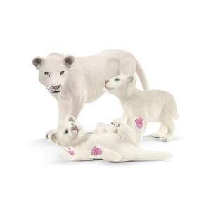 Schleich Wild Life Lion Toy With Cubs Animal Toy Set For Toddlers And Kids Ages 3-8 , White
