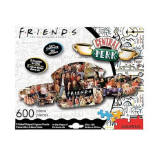 Aquarius Friends Central Perk Puzzle (2-Sided Shaped 600 Piece Jigsaw Puzzle) - Glare Free - Precision Fit - Officially Licensed Friends Tv Show Merchandise & Collectibles - 34X12 In