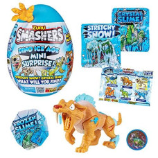 Smashers Dino Ice Age Sabre Tooth Tiger by ZURU Mini Surprise Egg with Many Surprises - Slime, Dinosaur, collectibles, Toys for Boys and Kids (Sabre Tooth Tiger)