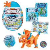 Smashers Dino Ice Age Triceratops By Zuru Mini Surprise Egg With Many Surprises! - Slime, Dinosaur Toy, Collectibles, Exclusive Smashable Egg, For Boys And Kids