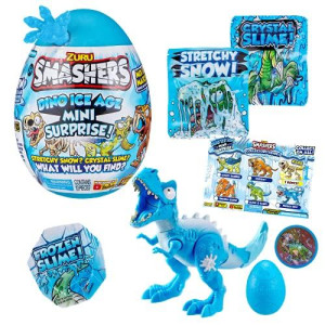 ZURU Smashers Mini Smashable Egg with Many Surprises - Exclusive Dino Ice Age T-Rex - Slime, Dinosaur Toy, collectibles, Toys for Boys and Kids