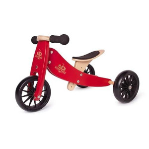 Kinderfeets Tinytot 2-In-1 Wooden Balance Bike And Tricycle - Convert From Bike To Trike, Adjustable Balance Bike For Kids And Toddlers,12 To 24 Months
