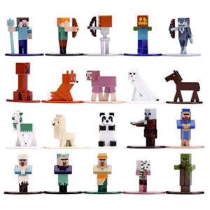 Jada Toys Nano Metalfigs Minecraft 20-Pack Wave 3, 1.65 Die-Cast Collectible Figures 31431 , Brown