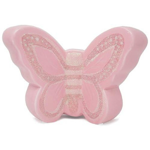 Hapinest Ceramic Pink Butterfly Piggy Bank For Girls Room Or Nursery Decor