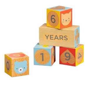 Petit Collage Baby Milestone Blocks Photo Props For Months, Weeks, Years - Numbered Wooden Blocks, Baby Props For To Capture Baby