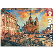 Educa - Saint Petersburg - 1500 Piece Jigsaw Puzzle - Puzzle Glue Included - Completed Image Measures 33.5" X 23.5" - Ages 14+ (18501)