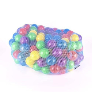 200 Count Plastic Balls For Ball Pit, Phthalate And Bpa Free, Crush Proof Play Balls For Ball Pit, Pit Balls In Assorted Colors In Reusable And Durable Mesh Storage Bag With Zipper