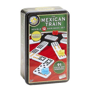 The Mexican Train Dominoes - 91 Color Dot Double 12 Dominoes