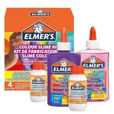 Elmer'S Colour Slime Kit | Slime Supplies Include Washable Colour Pva Glue | Assorted Colours & Magical Liquid Slime Activator | Washable & Kid Friendly | 4 Count