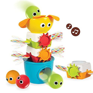 Yookidoo Babies Musical Tumble Ball Stacker Toy. Colorful Sensory Toddlers Stem Enhancing Game. Battery Operated Stacking Tumbling Play. Ages 9 Month Up.