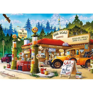 Buffalo Games - Hiro Tanikawa - Pine Road Service - 300 Piece Jigsaw Puzzle For Families Challenging Puzzle Perfect For Game Nights