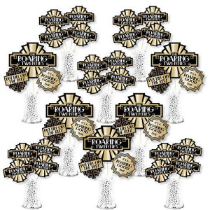 Big Dot Of Happiness Roaring 20As - 1920S Art Deco Jazz Party Centerpiece Sticks - Showstopper Table Toppers - 35 Pieces