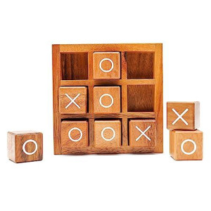 Bsiri Wooden Xo Blocks (L) Tic Tac Toe Board Games - Ideal For Kids Games, Family Games And Game Night For Adults, Farmhouse Decor For Coffee Table Decor And Unique Gifts For All Occasion (5.5 Inch)
