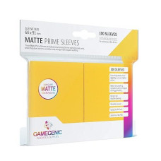 Matte Prime Standard-Sized Card Sleeves | 100 Pack Of 66 Mm By 91 Mm Card Sleeves | Premium Quality Card Game Holder | Use With Tcg And Lcg Games | Yellow Color | Made By Gamegenic