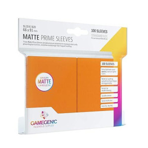 Matte Prime Standard-Sized Card Sleeves | 100 Pack Of 66 Mm By 91 Mm Card Sleeves | Premium Quality Card Game Holder | Use With Tcg And Lcg Games | Orange Color | Made By Gamegenic
