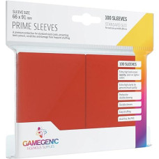 Prime Standard-Sized Card Sleeves | 100 Pack Of 66 Mm By 91 Mm Card Sleeves | Premium Quality Card Game Holder | Use With Tcg And Lcg Games | Extra High Clarity | Red Color | Made By Gamegenic