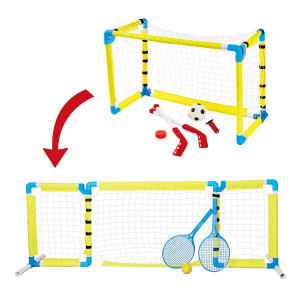 Nsg 3 In 1 Combo - Soccer, Hockey, Tennis Sports Set With Net For Kids
